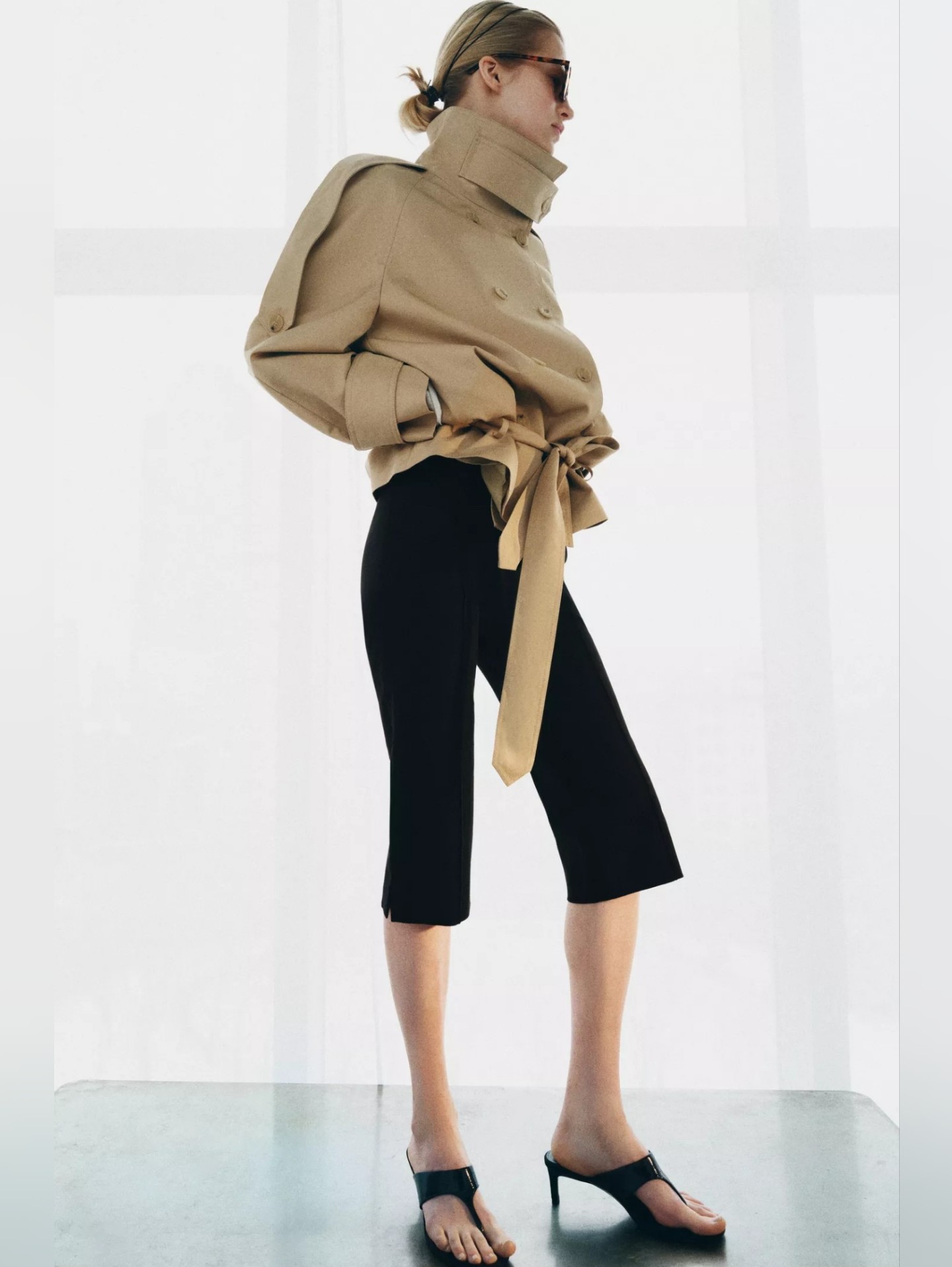 Zara Short High Neck Trench Coat Zw Collection